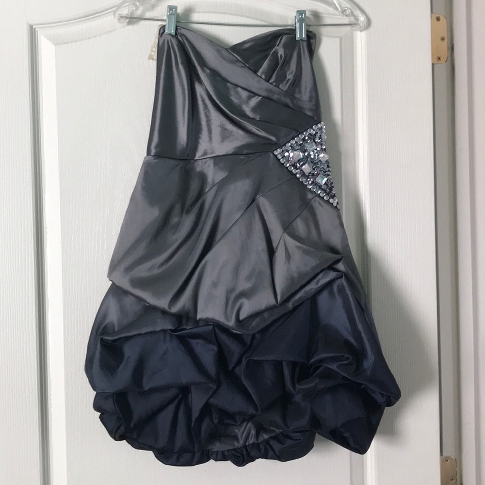 Grey/navy blue ombré cocktail dress